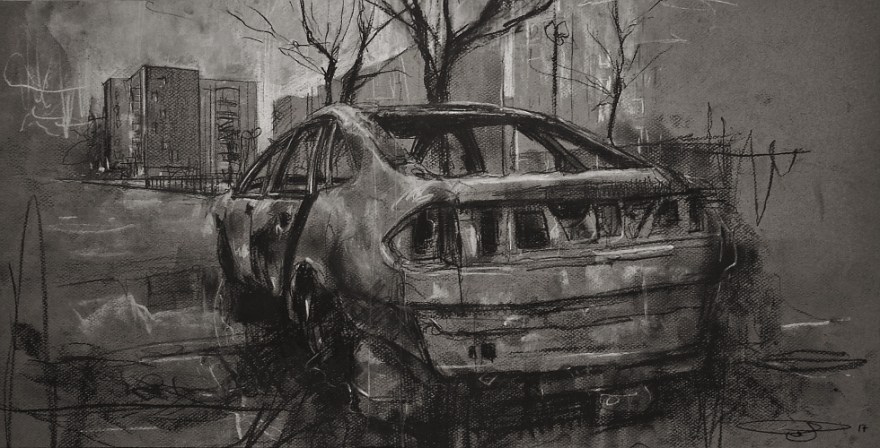 et-lhistoire-se-repetant-conte-and-pastel-on-paper-64-x-33-cm-2017