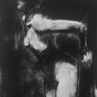 'les fleurs du mal' - 5, conte and pastel on paper, 22 x 22 cm